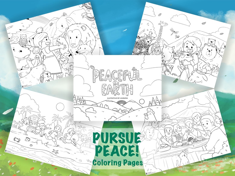 Peaceful earth coloring pages