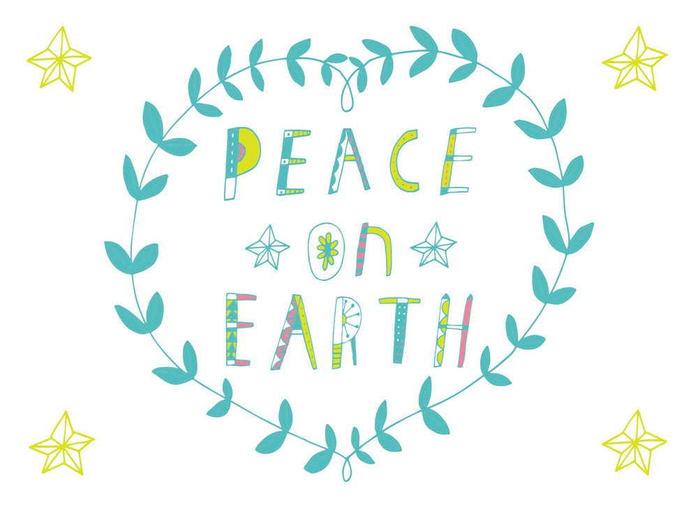 Peace on earth holiday greeting card