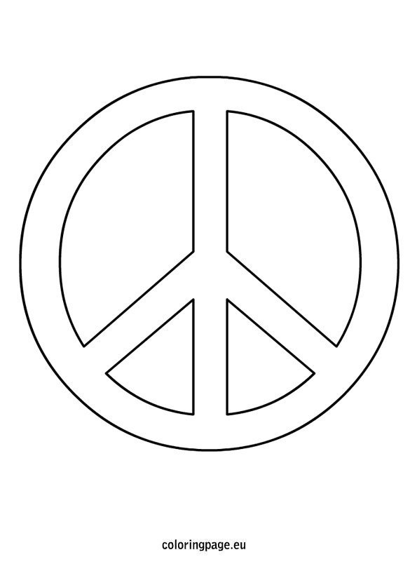 Peace sign coloring coloring page