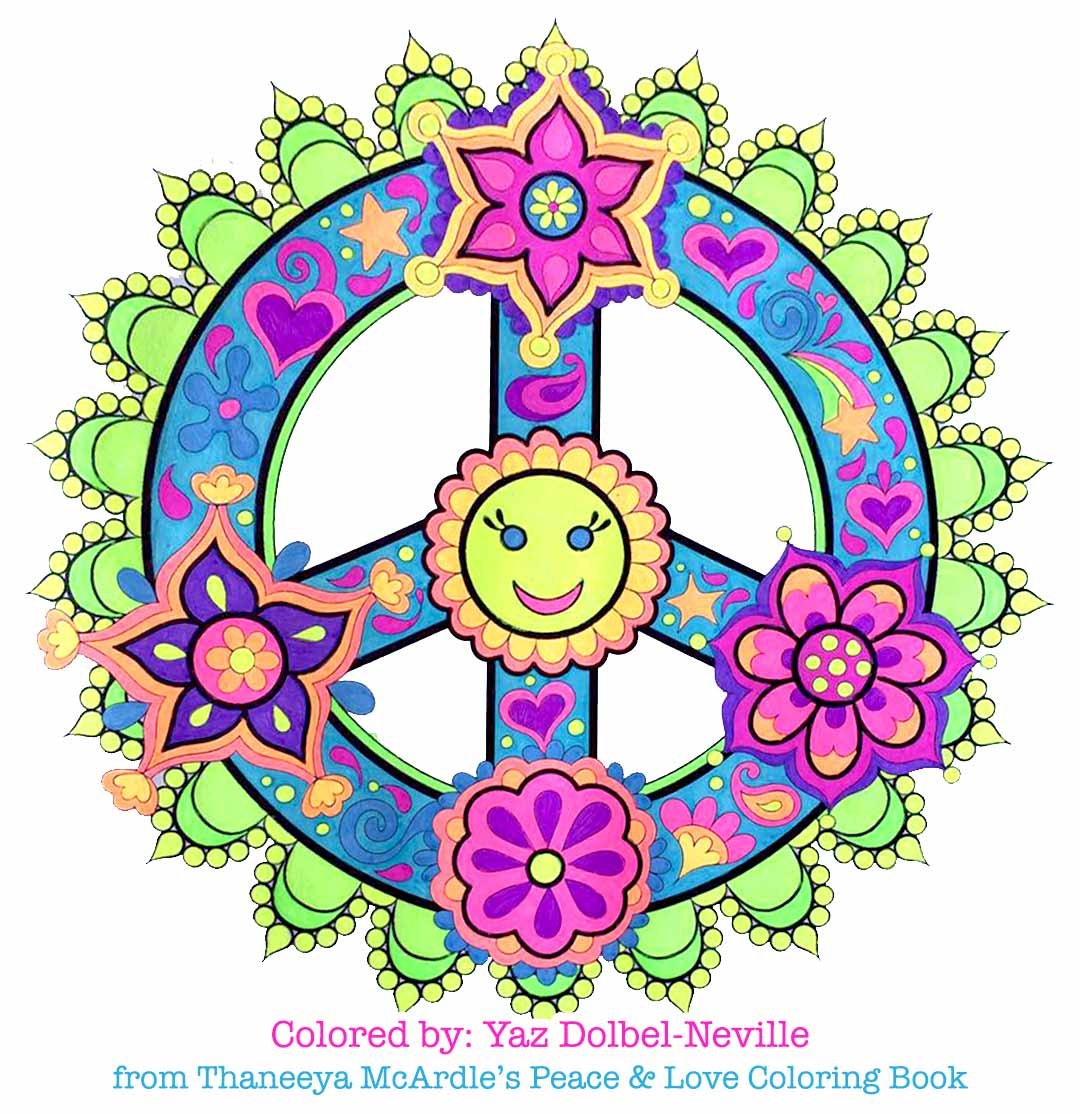 Peace and love coloring book gallery over colored pages from mcardles coloring book â