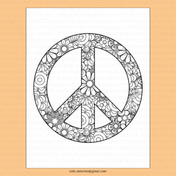 International day of peace sign coloring pages flower doodle template activities