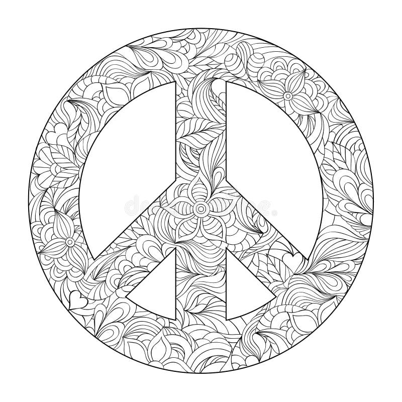 Floral peace symbol stock vector illustration of pacifist