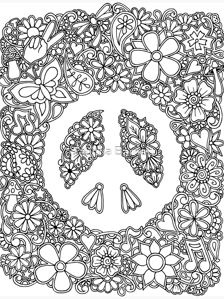 Peace love and coloring poster for sale by tabitha barnett