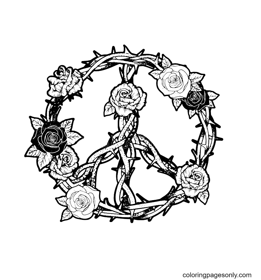 Peace symbol coloring page