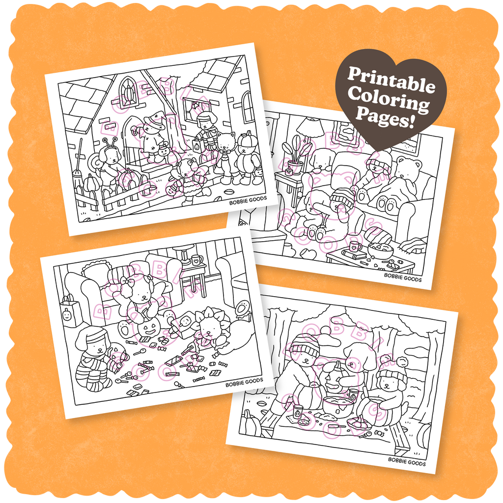 Digital download â october coloring pages â bobbie goods