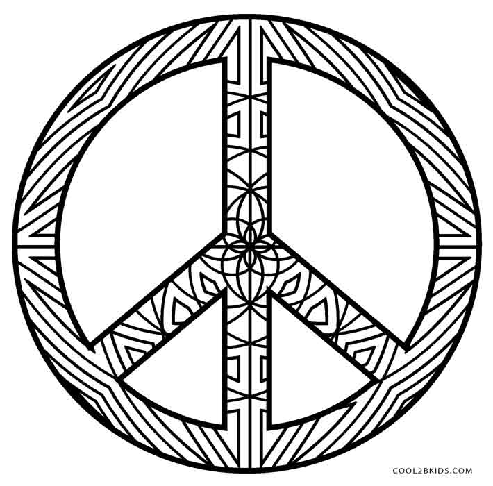 Free printable peace sign coloring pages