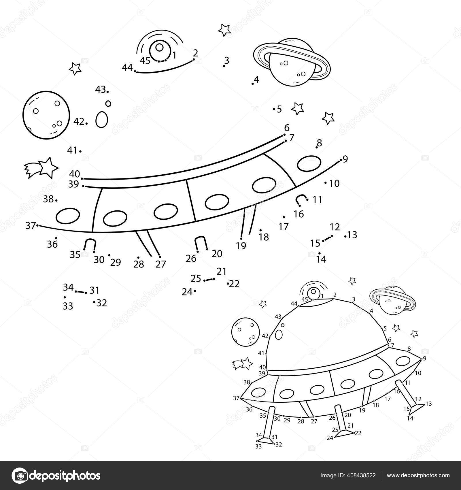 Puzzle game kids numbers game coloring page outline cartoon flying stock vector by oleon