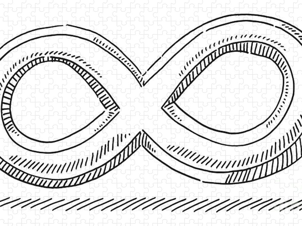 Infinity symbol drawing jigsaw puzzle by frank ramspott