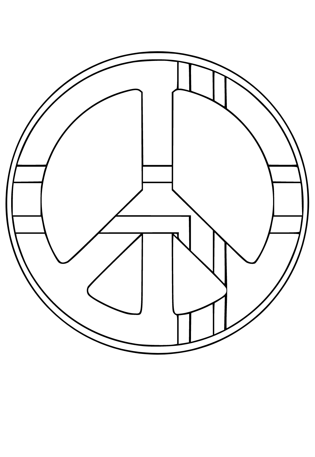 Free printable peace sign easy coloring page sheet and picture for adults and kids girls and boys