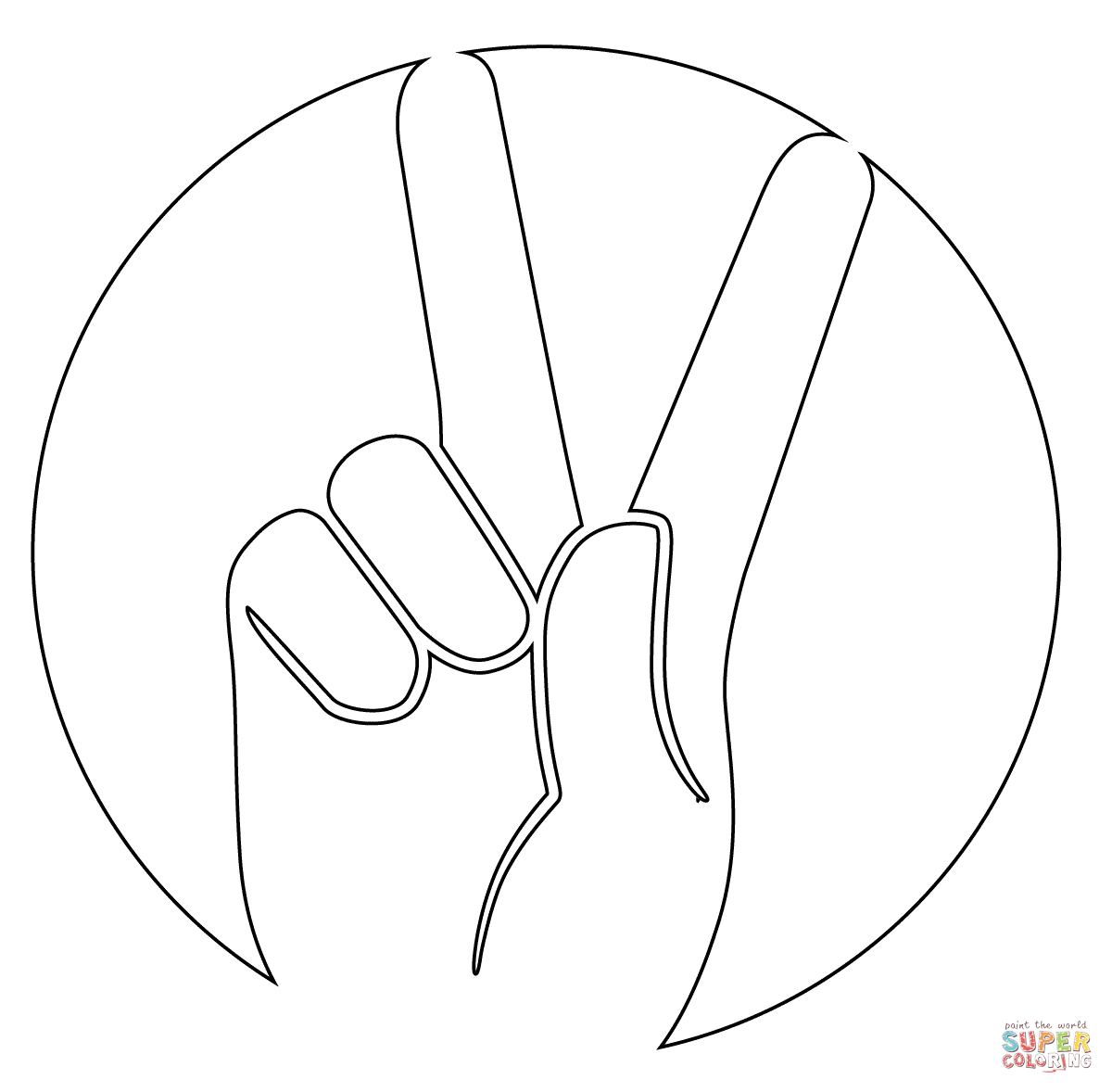 Peace gesture coloring page free printable coloring pages