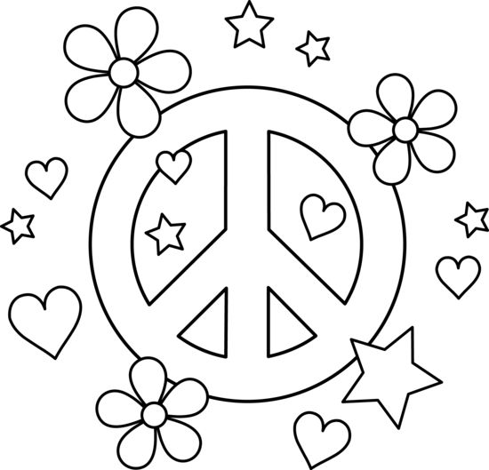 Peace sign clip art black and white free clipart