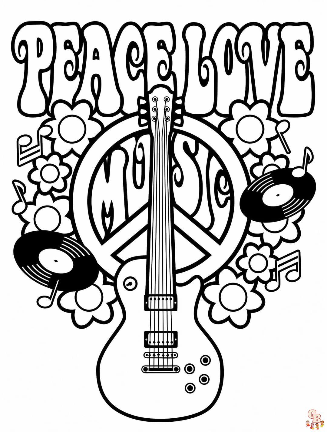 Printable peace sign coloring pages free for kids and adults