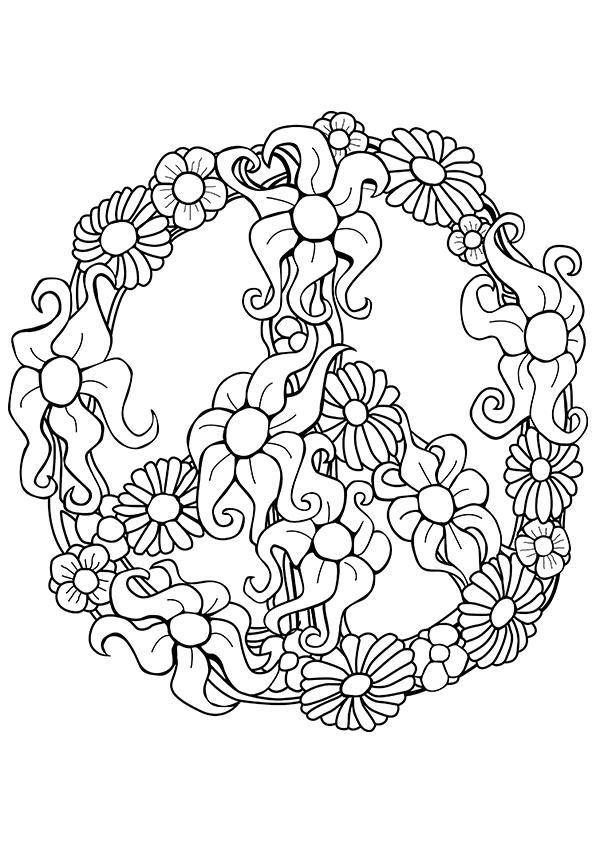 Free printable peace sign coloring pages flower coloring pages love coloring pages coloring pages