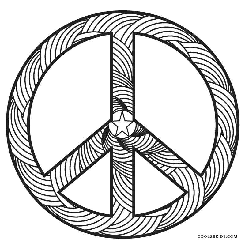 Free printable peace sign coloring pages