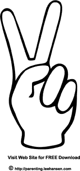 Patriotic peace sign fingers v for victory