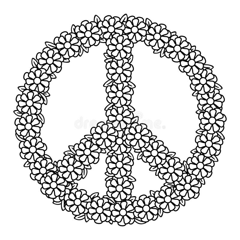 Floral peace symbol stock vector illustration of circle
