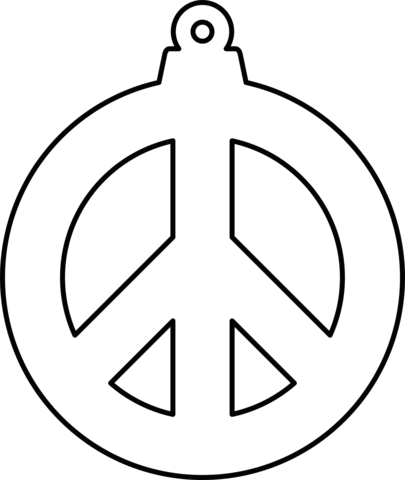 Peace sign christmas ornament coloring page free printable coloring pages
