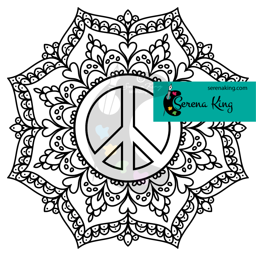 Peace mandala coloring page â serena king