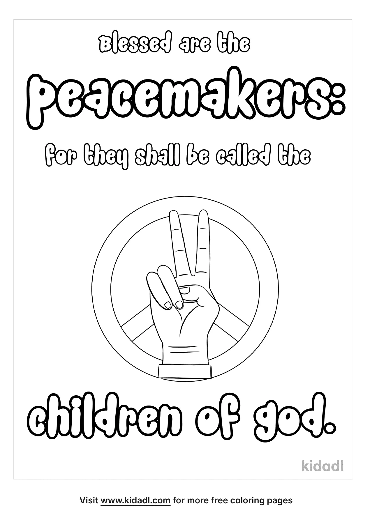 Free blessed are the peacemakers coloring page coloring page printables