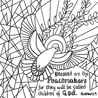 Flame creative childrens ministry praying for peace printable reflective colouring sheet
