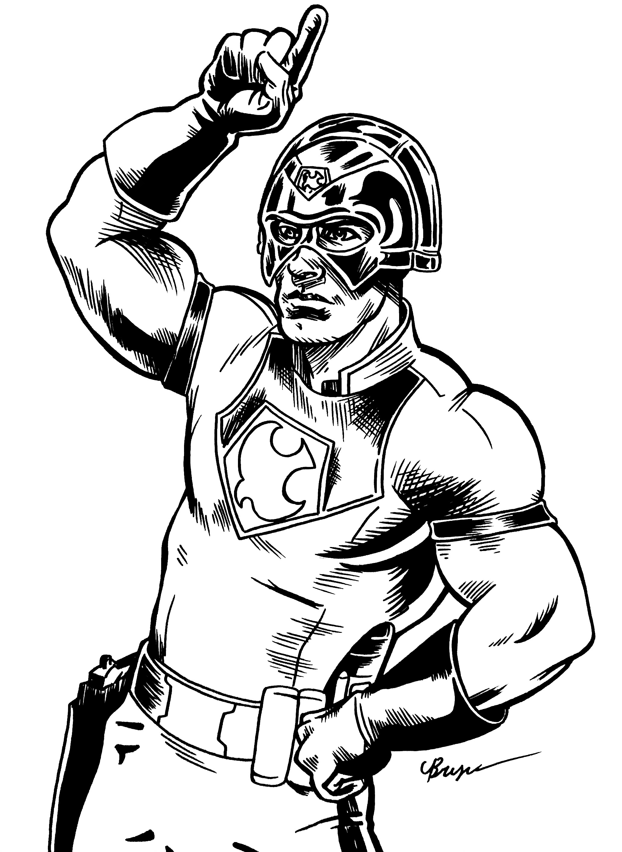 Peacemaker line art by brycebrownarts on