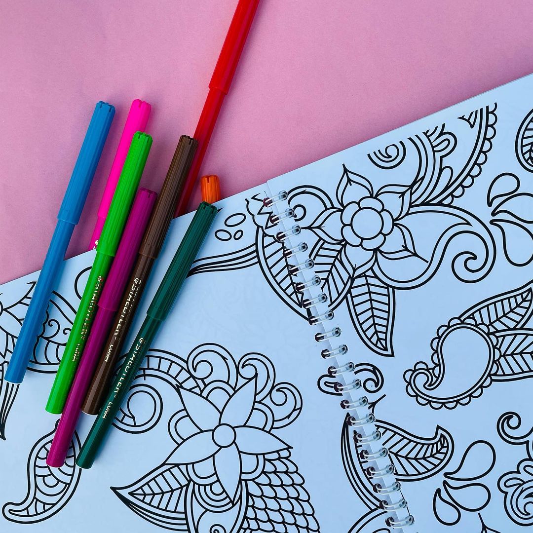 Adult coloring book â peach flower