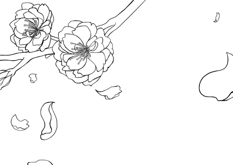 Free vectors peach blossoms
