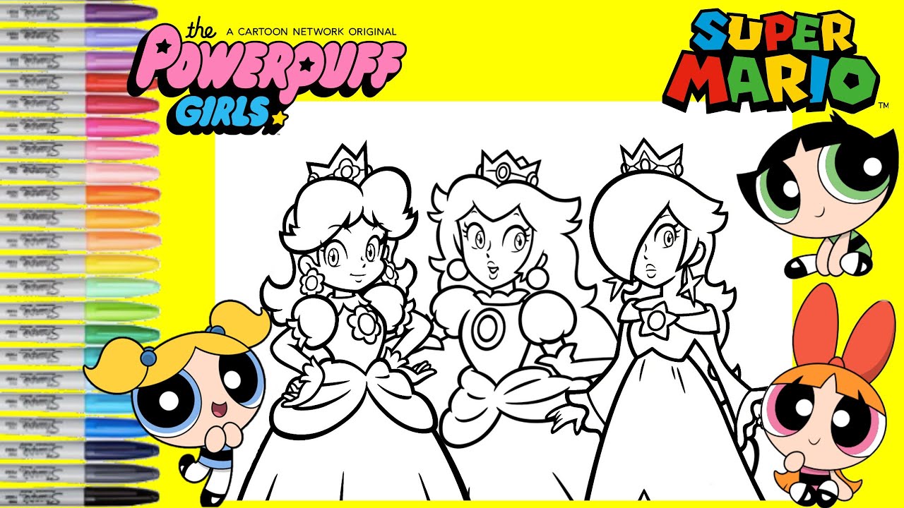 Super ario bros princess peach daisy rosalina akeover as powerpuff girls bubbles blosso buttercup