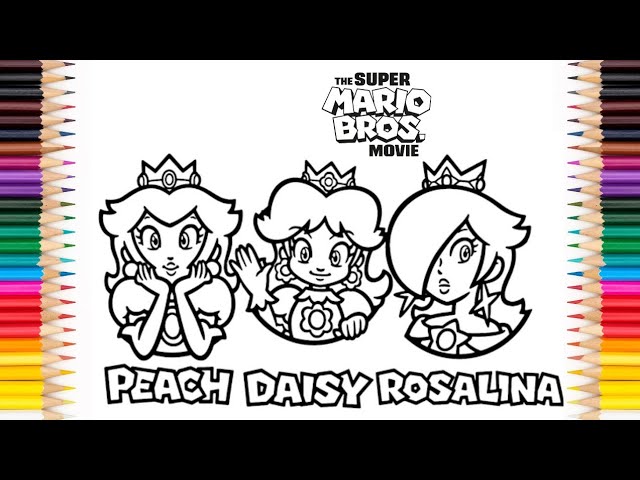 Coloring princess peach daisy and rosalina coloring princesses fro super ario