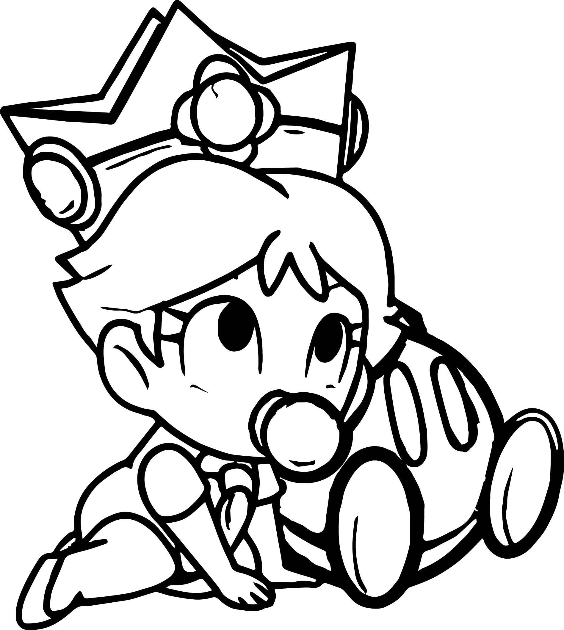 Cool baby daisy peach daisy and rosalina as babies coloring page mario coloring pages baby coloring pages super mario coloring pages