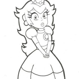 Princess peach coloring pages printable for free download