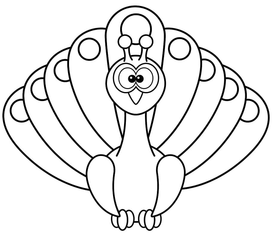 A cute peacock coloring page
