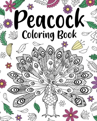 Peacock coloring book floral mandala coloring pages stress relief picture gifts for birds lovers paperback murder by the book