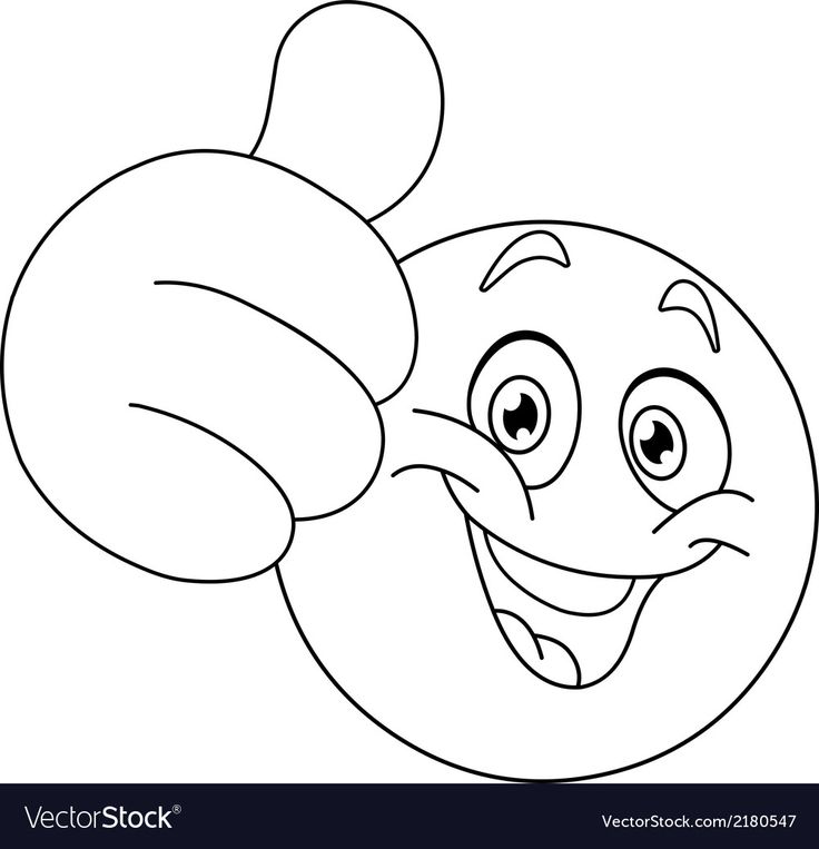 Outled thumb up emoticon vector image on vectorstock emoji colorg pages colorg pages emoji images