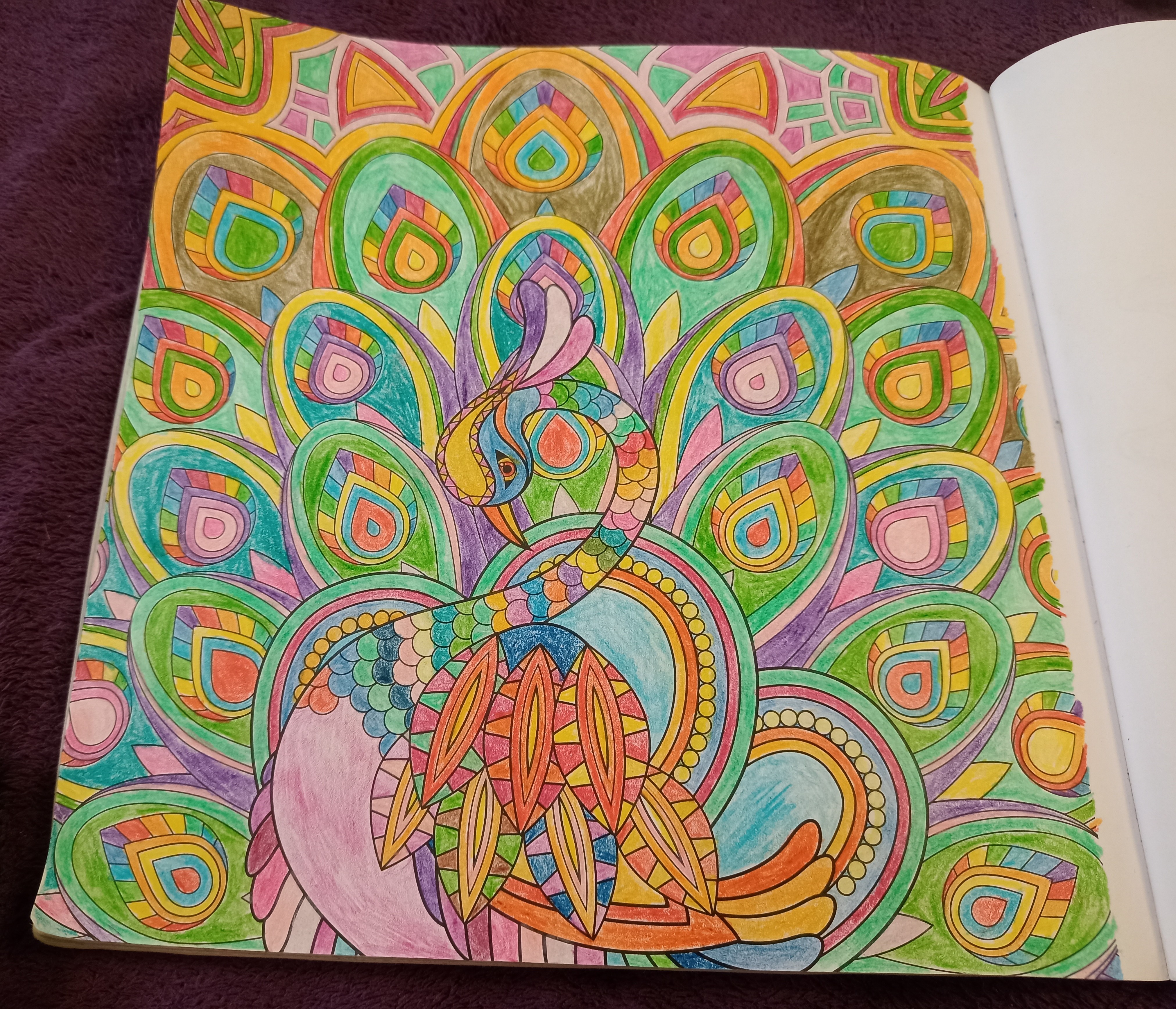 Relaxing coloring book peacock by velentrementh on