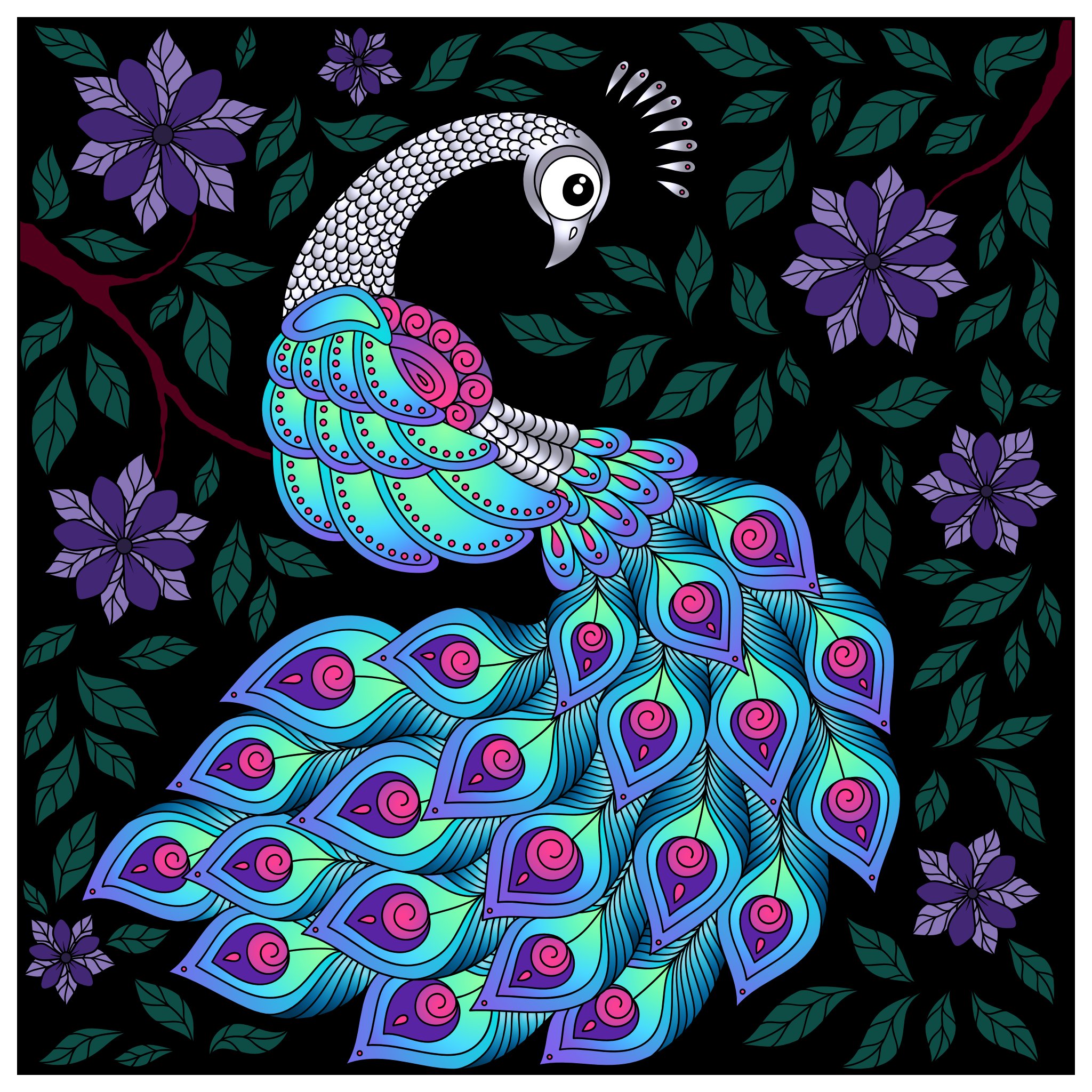 Peacock rcoloring