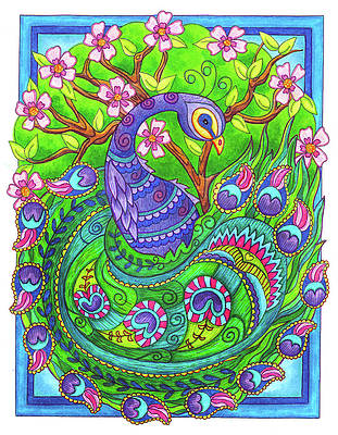 Peacock color drawings for sale page of