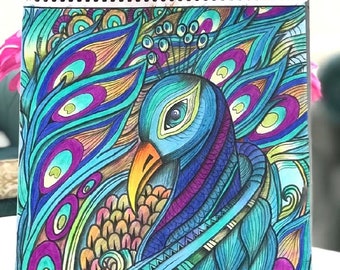Peacock coloring page adult coloring printable coloring book coloring sheet hand drawn peacock doodles digital download