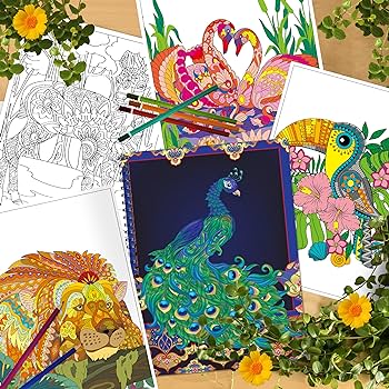 Kalysky adult coloring books set coloring books for adults animal flowers other themes designscoloring books for adults to relax and relieve anxiety arts crafts sewing