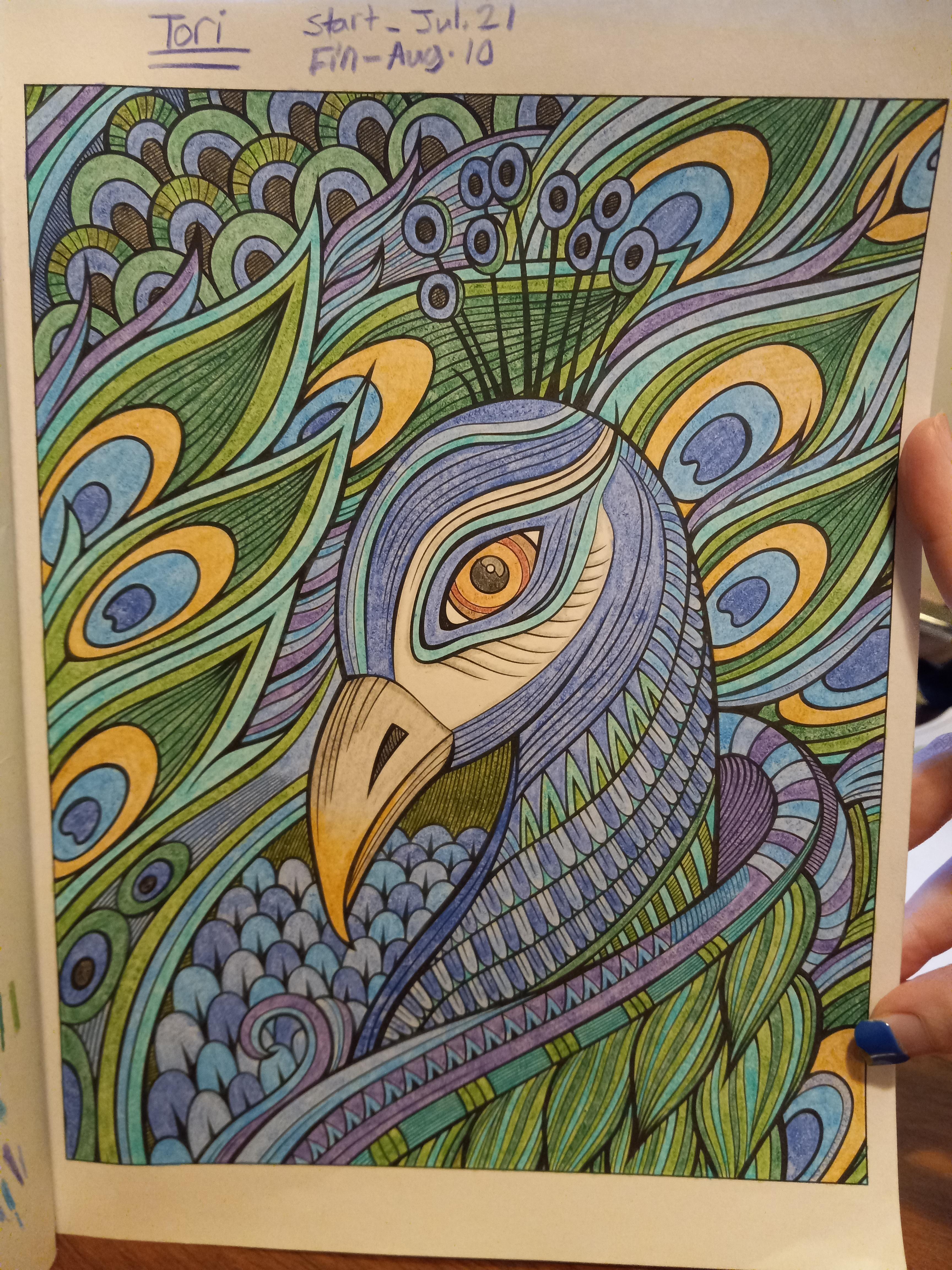Peacock coloring page i finished recently rcoloring