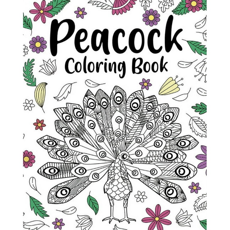 Peacock coloring book floral mandala coloring pages stress relief picture gifts for birds lovers paperback