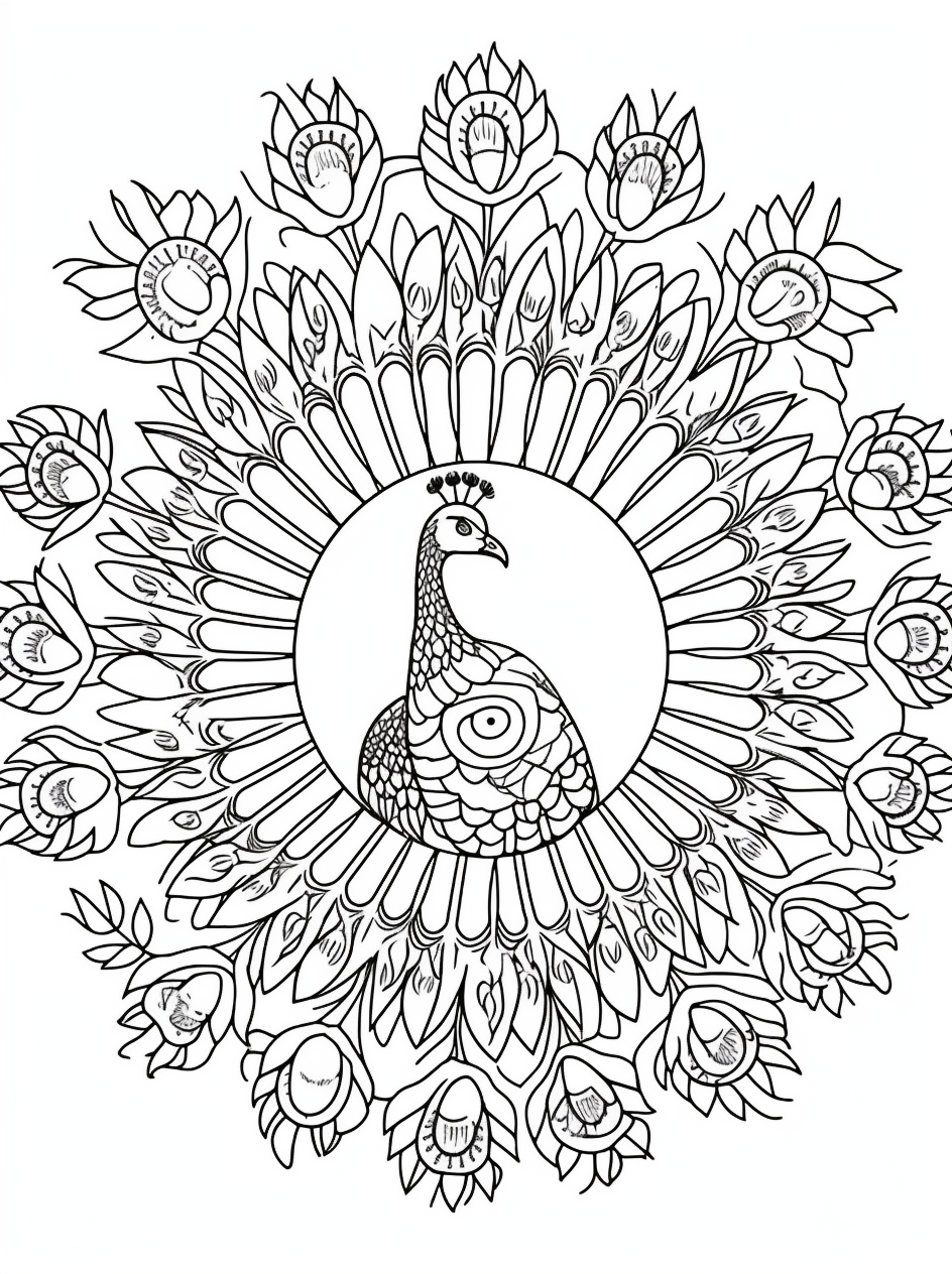 Peacock coloring books for children years old coloring pages
