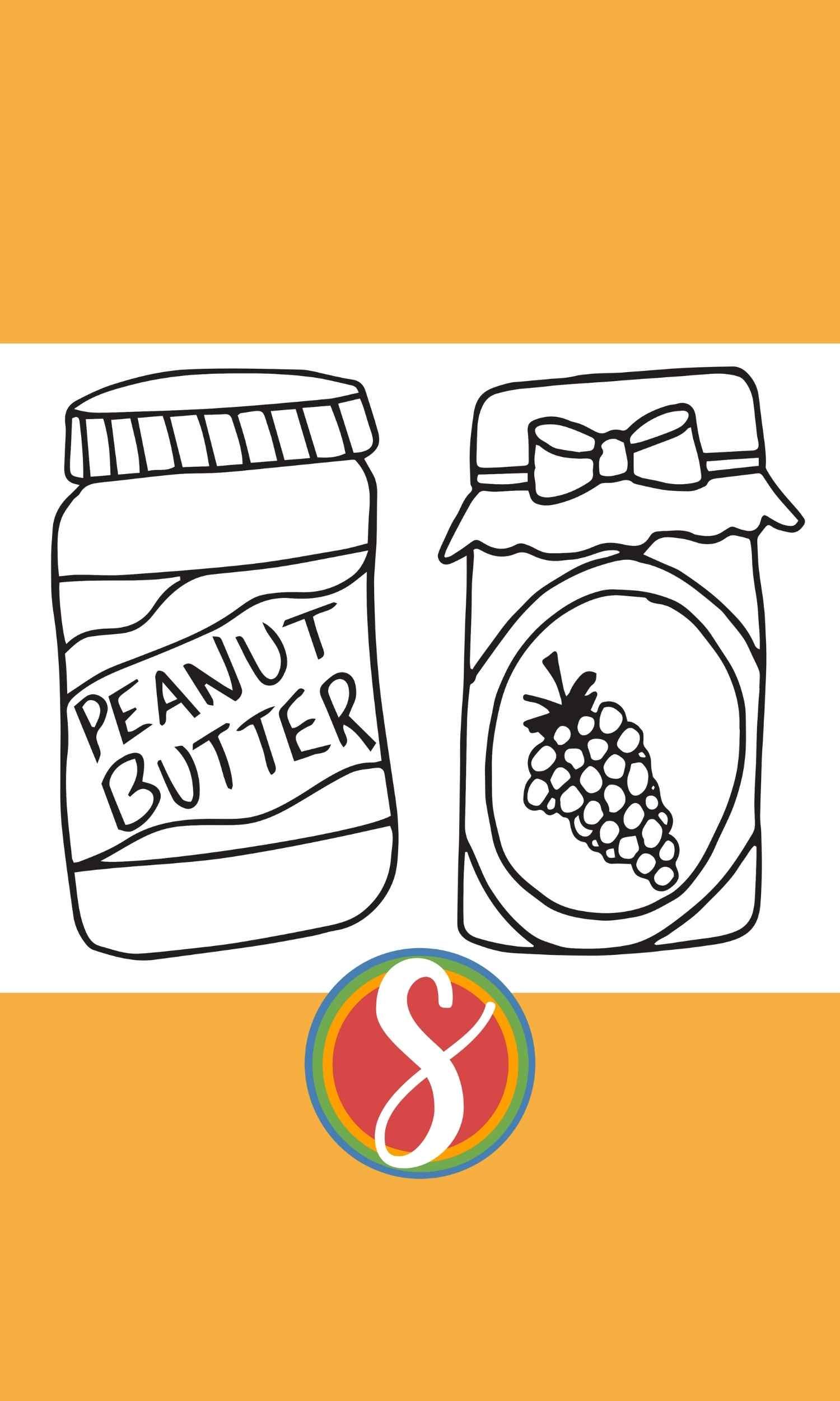 Free peanut butter coloring pages â stevie doodles