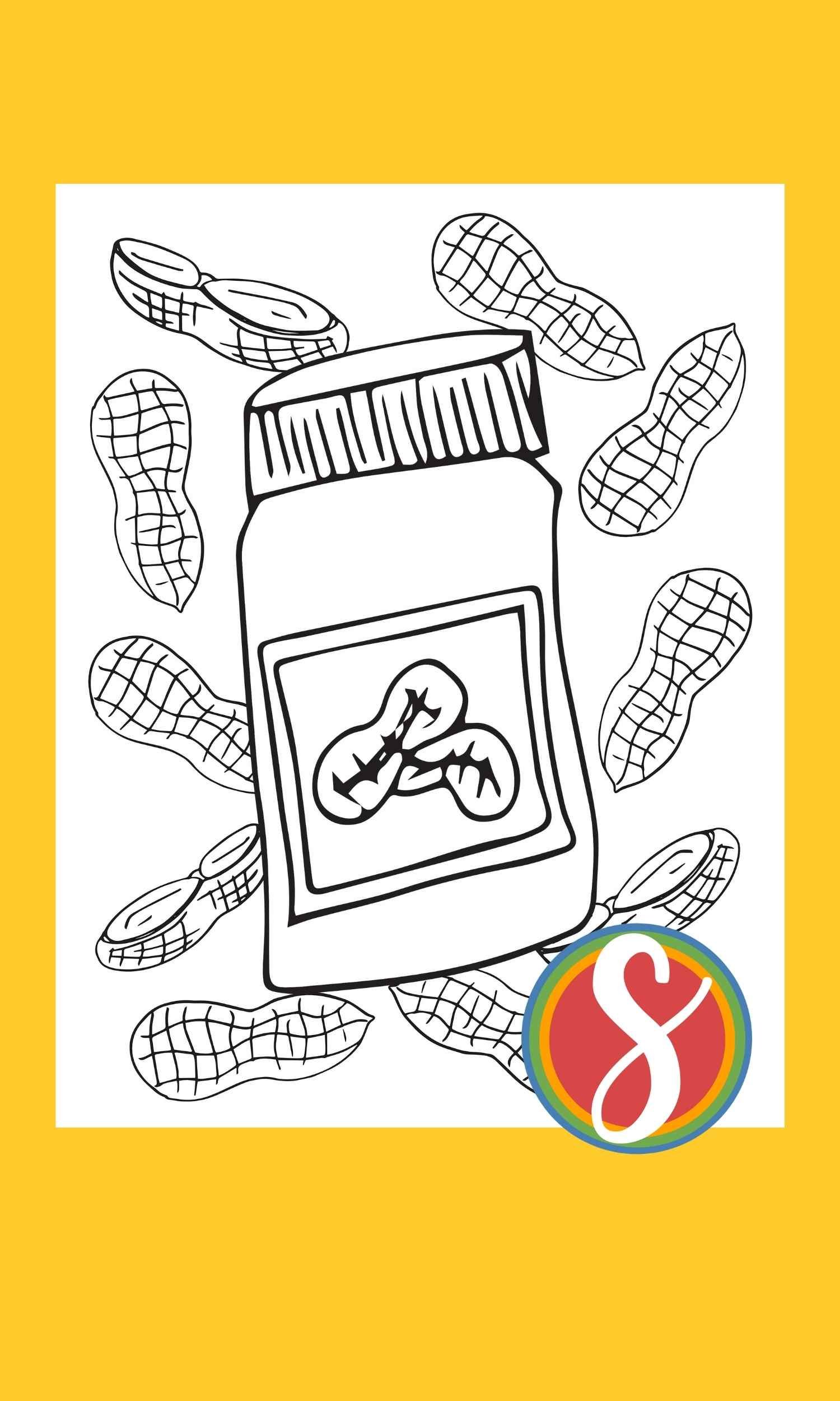 Free peanut butter coloring pages â stevie doodles