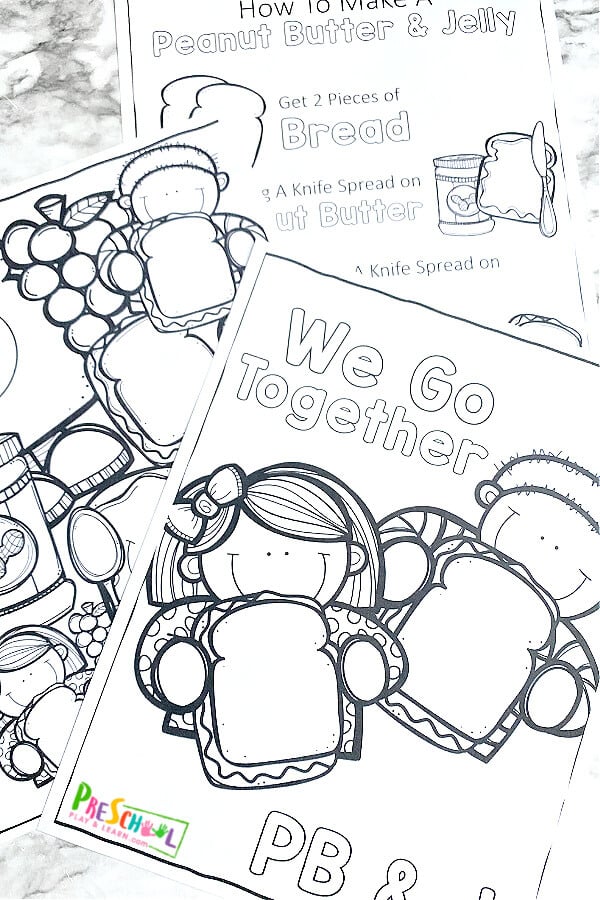 Free free printable peanut butter and jelly day coloring pages