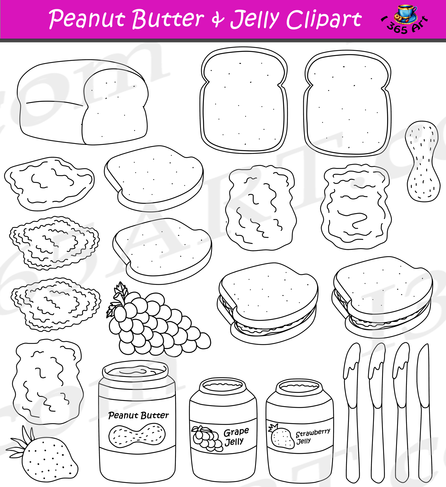 Peanut butter jelly clipart maker graphics mercial download