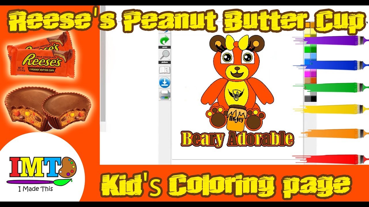 Reeses peanut butter cup coloring page for kids how to color peanut butter cup