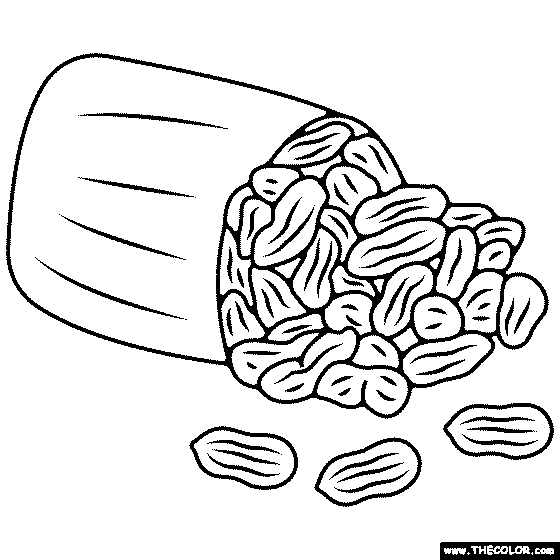 Bag of peanuts coloring page