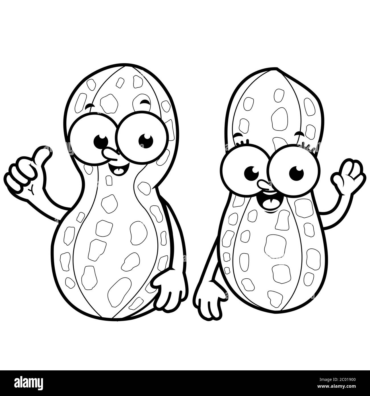 Cartoon peanut black and white stock photos images