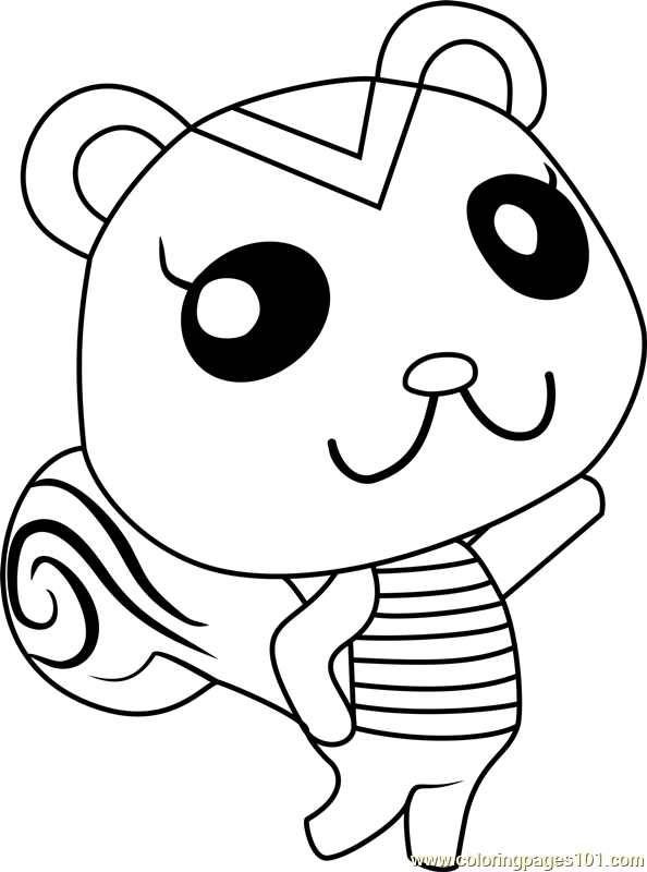 Peanut animal crossing coloring page for kids